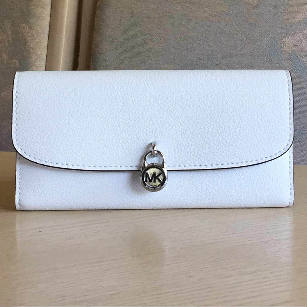 Michael Kors Hamilton Optic White Leather Wallet